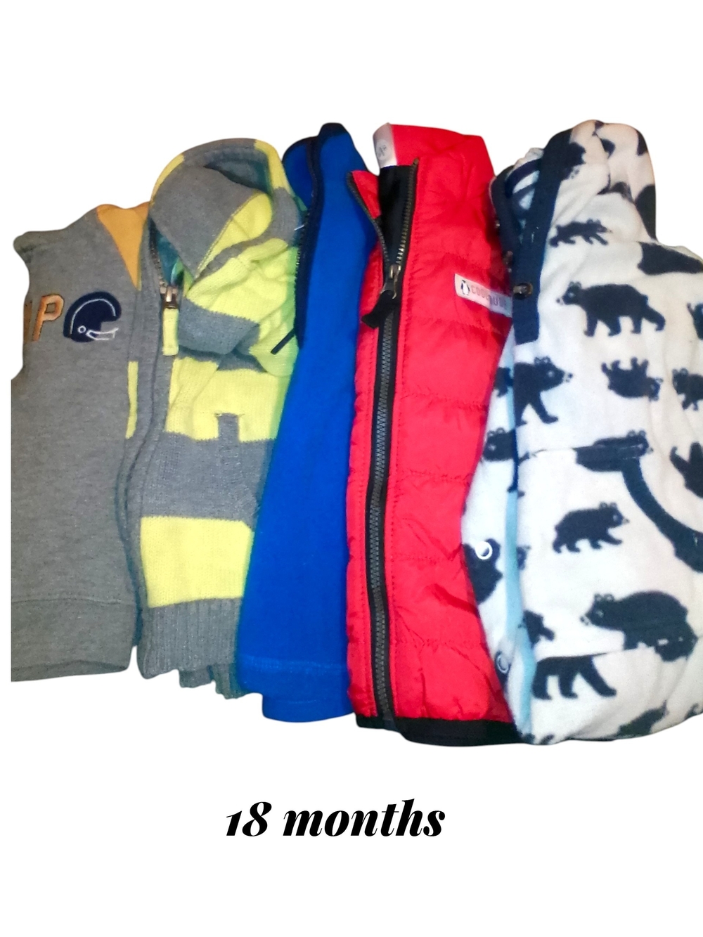 Toddler Jacket Bundle - Blue, Red, Gray, Yellow, Navy Bear Print